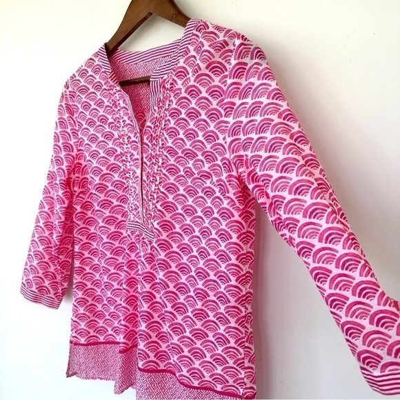 Talbots tunic with 3/4  length sleeves, 1/2 button front, 💯 cotton - Picture 4 of 11